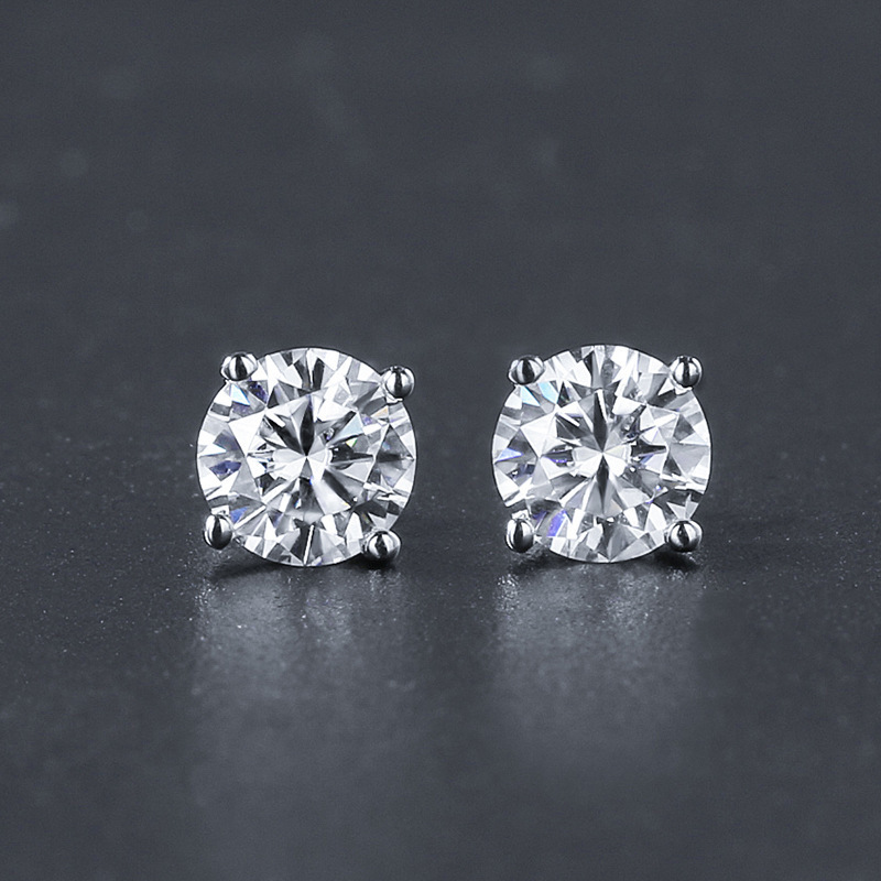 1Pair 0.5/1.0/2.0/3.0 Carat Classic Moissanite Earrings